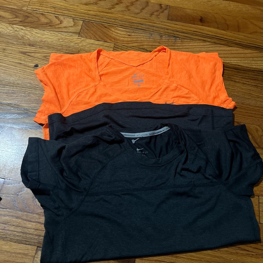 Women’s Black and Orange Shirt Set